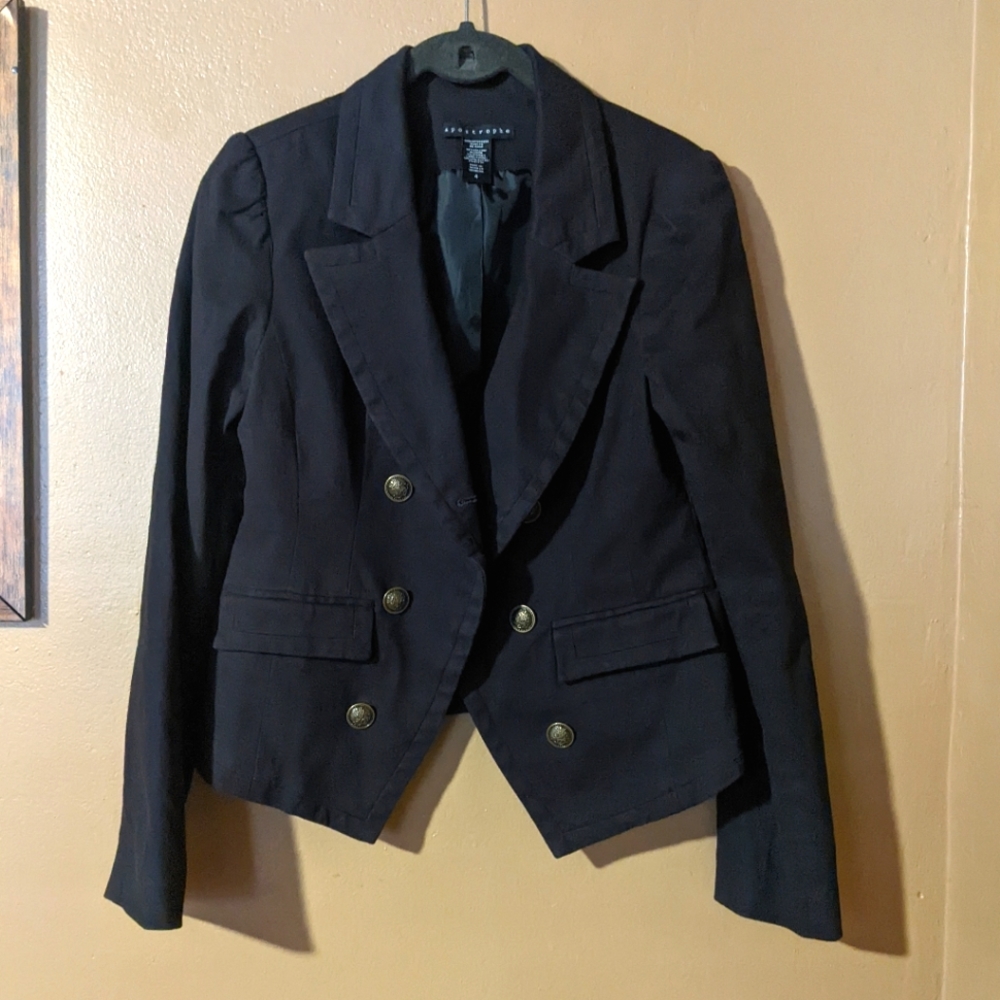 Apostrophe Black Button Closure Blazer Jacket Women's size 4